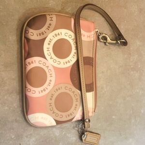 Coach satin wristlet